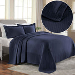 Lightweight Cotton Bedspread Sets 3-Piece Diamond Jacquard Matelassé - Bedspread by Superior Brand