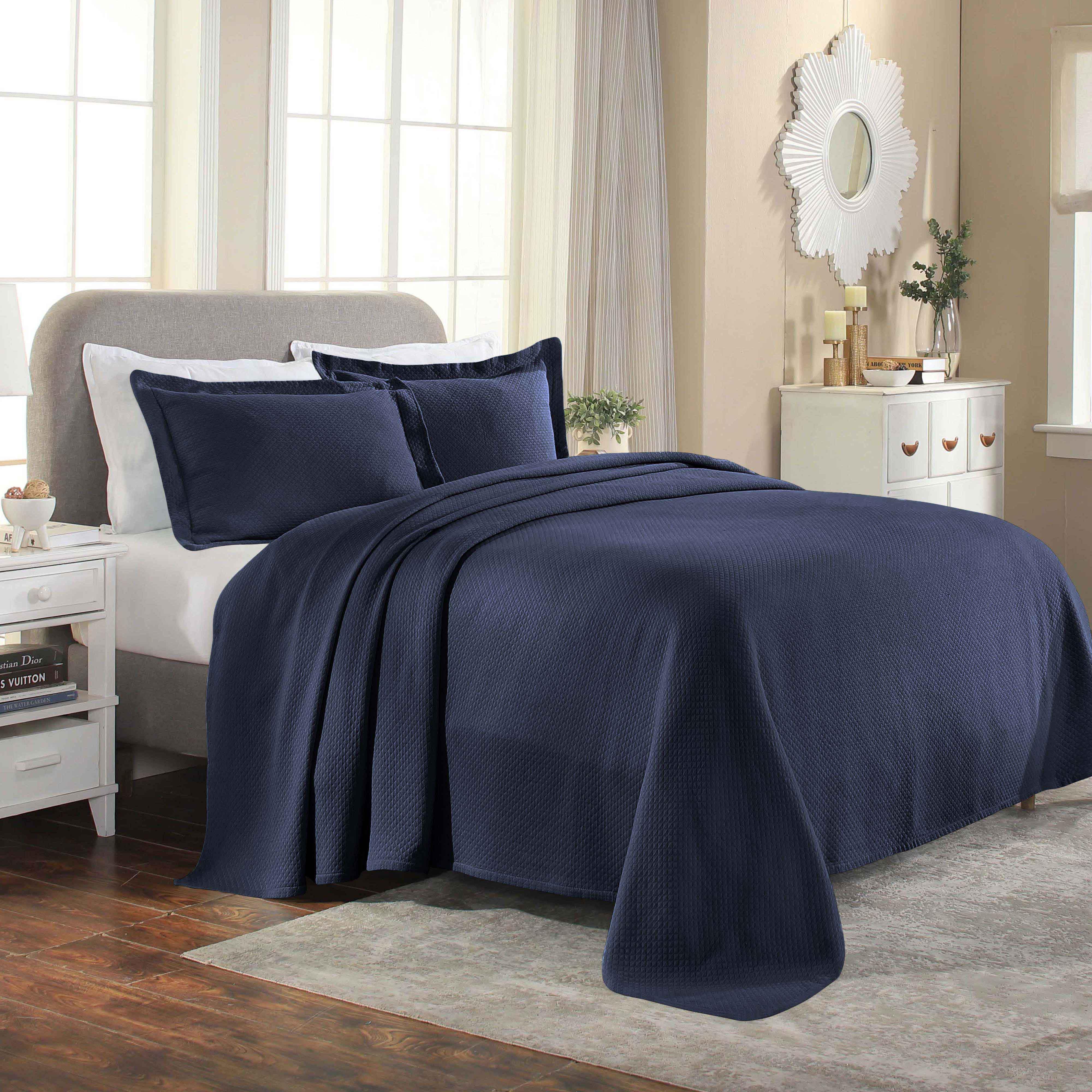 Lightweight Cotton Bedspread Sets 3-Piece Diamond Jacquard Matelassé - Bedspread by Superior Brand