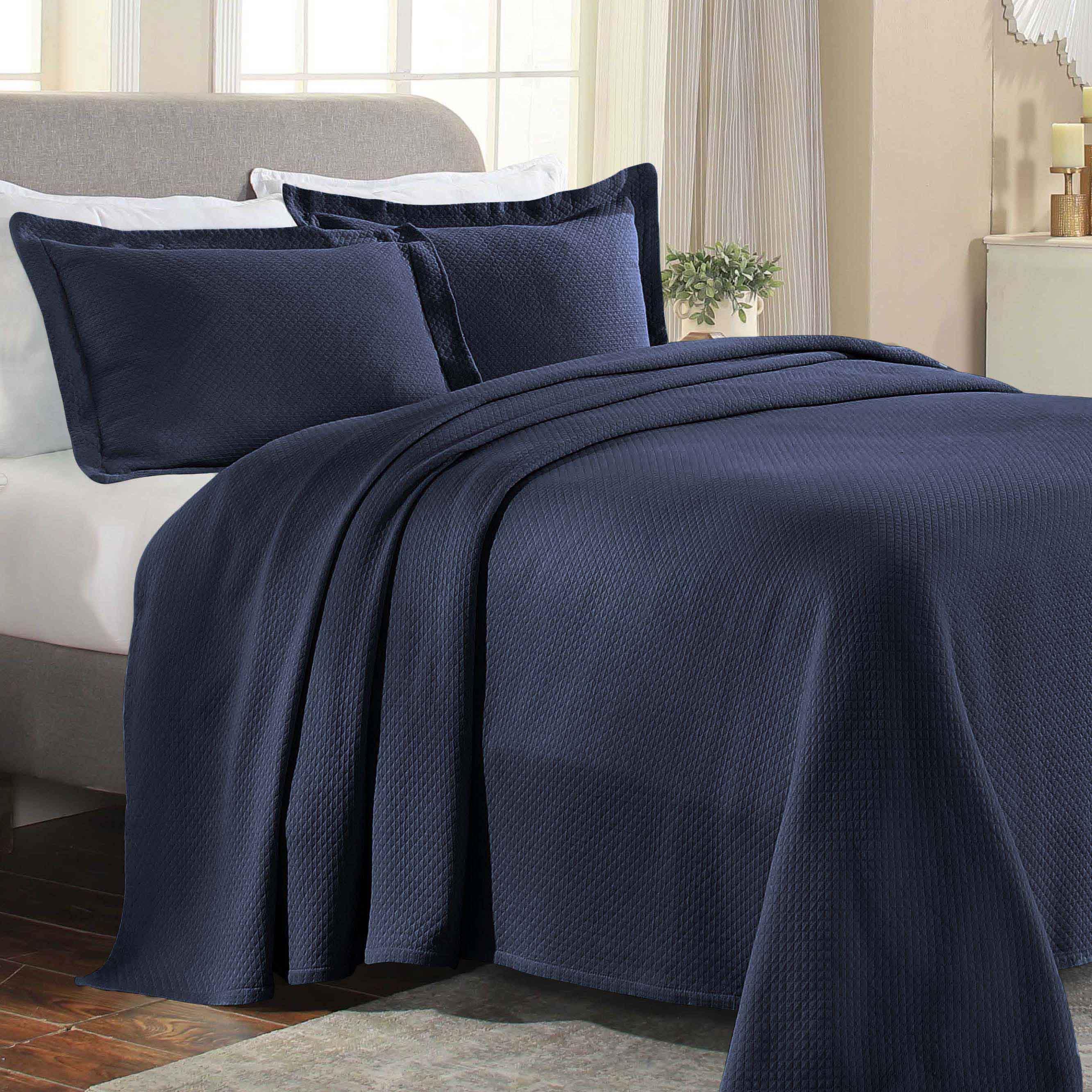 Lightweight Cotton Bedspread Sets 3-Piece Diamond Jacquard Matelassé - Bedspread by Superior Brand