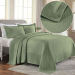 Lightweight Cotton Bedspread Sets 3-Piece Diamond Jacquard Matelassé - Bedspread by Superior Brand