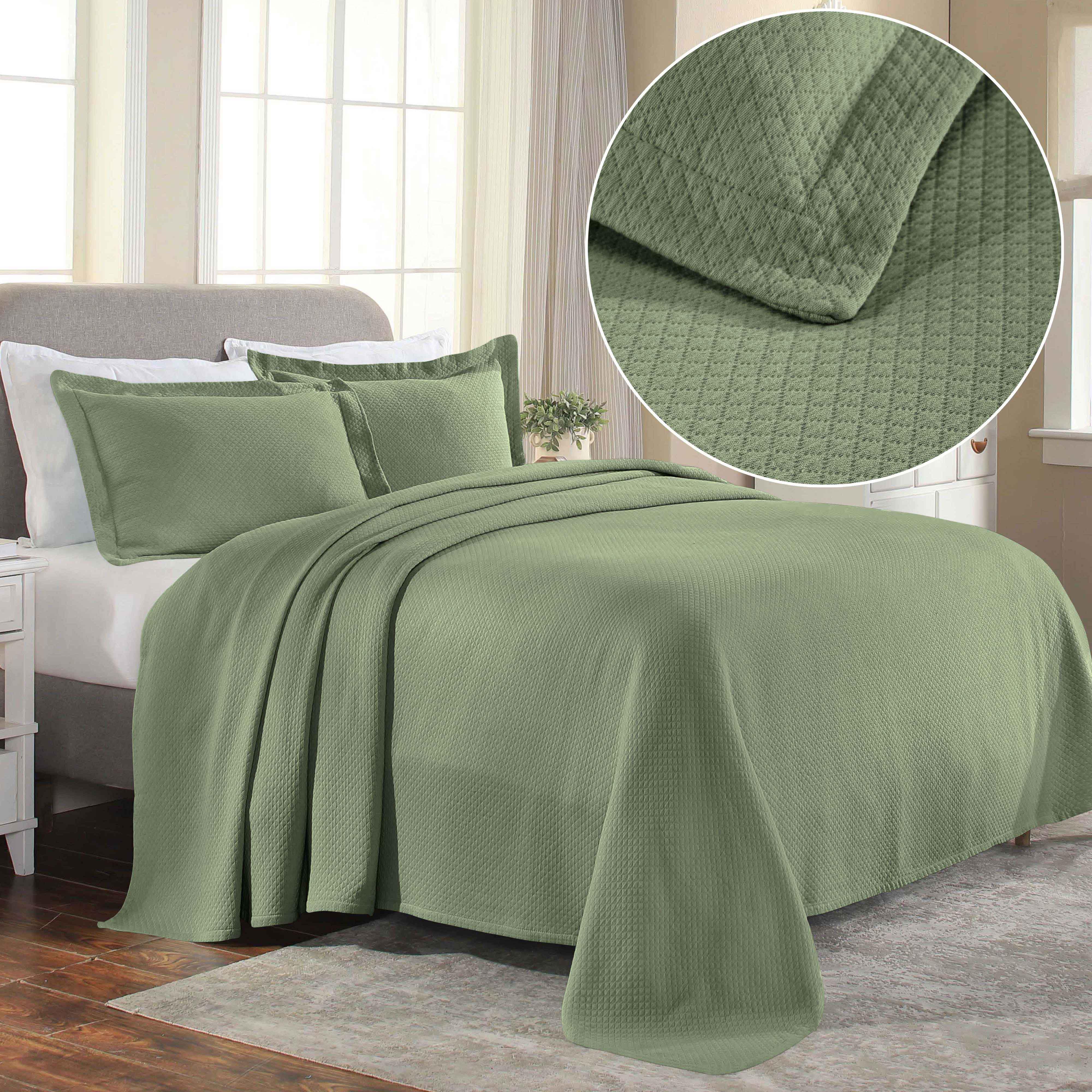 Lightweight Cotton Bedspread Sets 3-Piece Diamond Jacquard Matelassé - Bedspread by Superior Brand