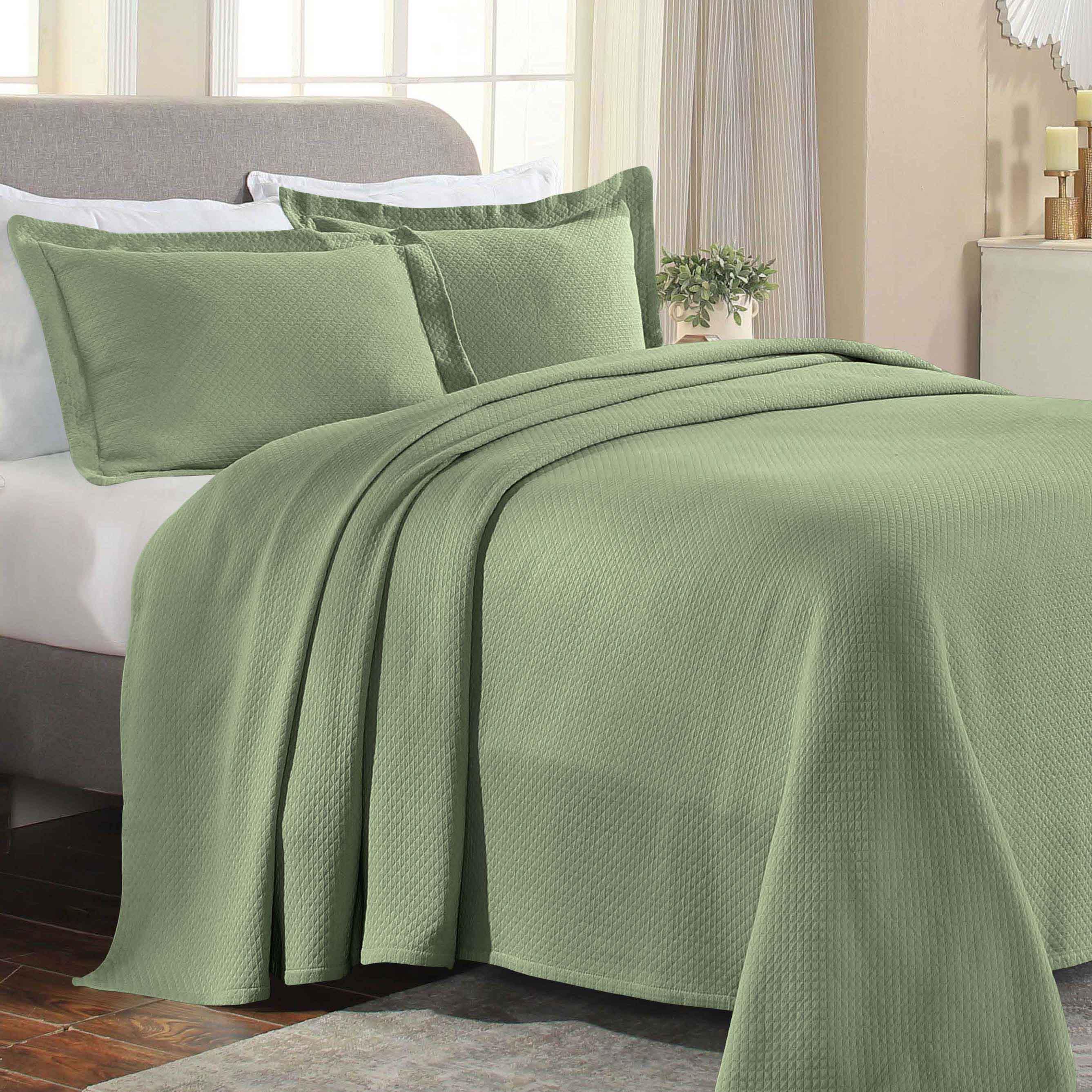 Lightweight Cotton Bedspread Sets 3-Piece Diamond Jacquard Matelassé - Bedspread by Superior Brand