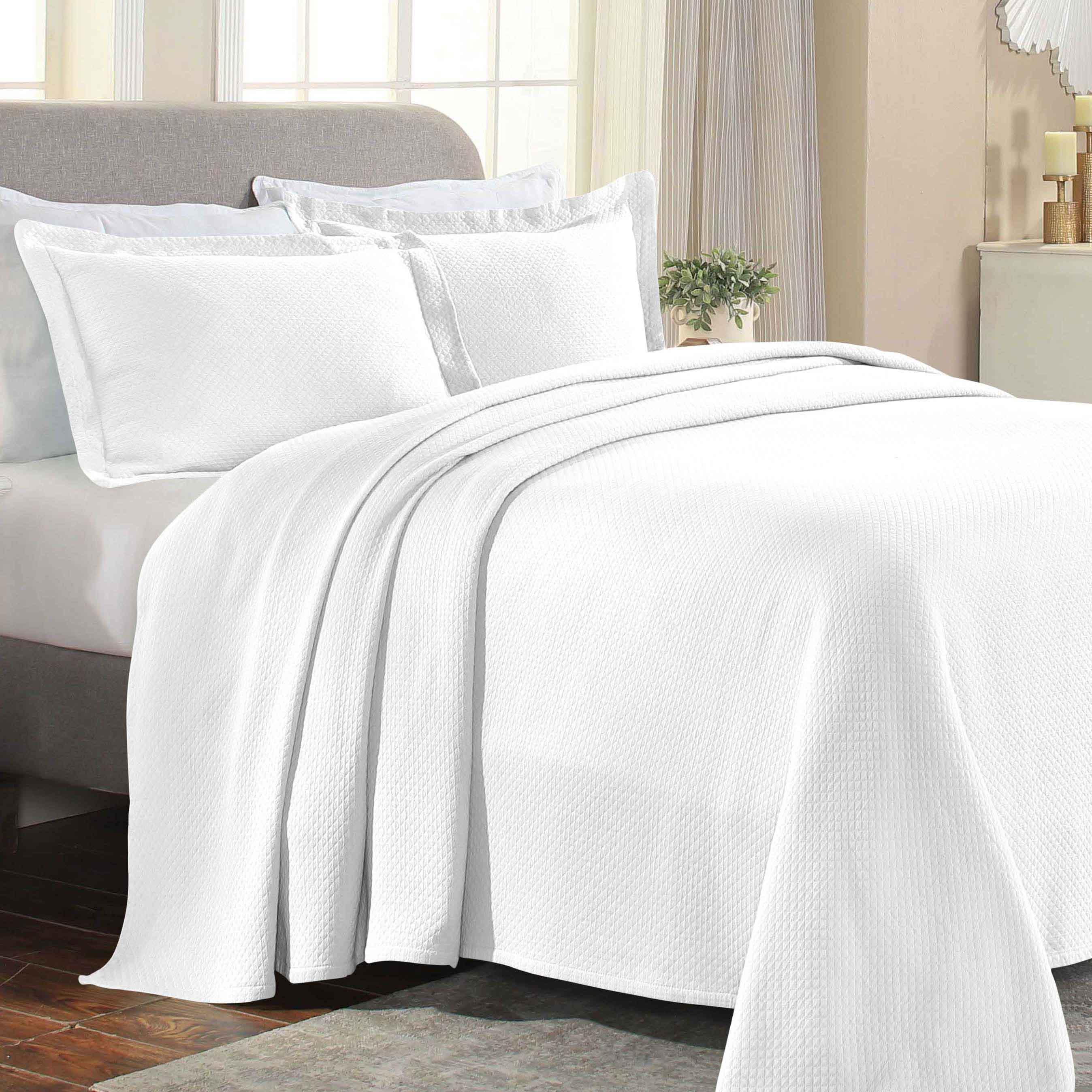 Lightweight Cotton Bedspread Sets 3-Piece Diamond Jacquard Matelassé - Bedspread by Superior Brand