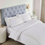 100% Cotton Two-Line Embroidered Duvet Cover Set - Duvet Cover Set by Superior Brand