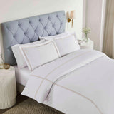 100% Cotton Two-Line Embroidered Duvet Cover Set - Duvet Cover Set by Superior Brand