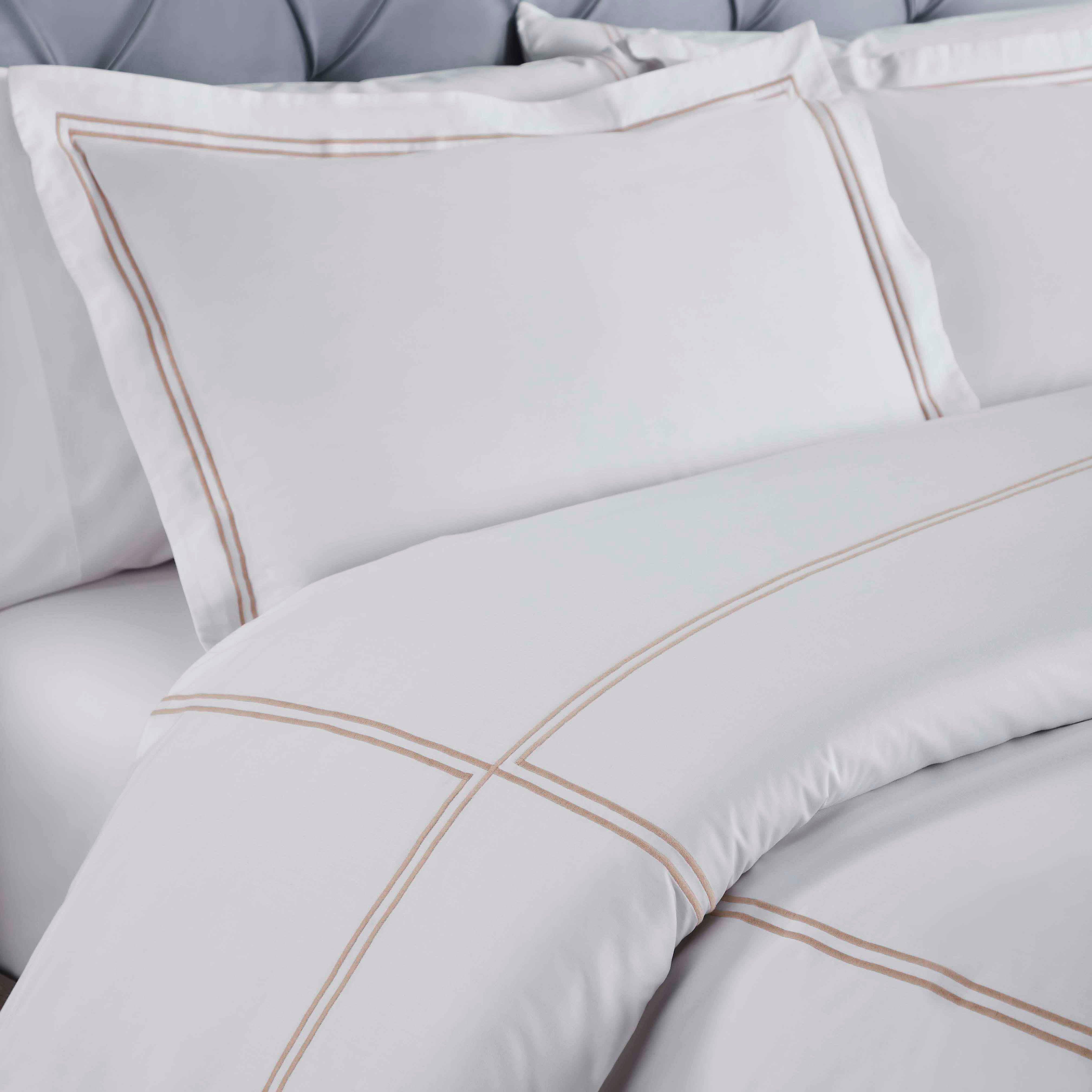 100% Cotton Two-Line Embroidered Duvet Cover Set - Duvet Cover Set by Superior Brand