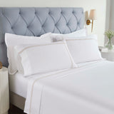 100% Cotton Bed Sheet Set Two-Line Embroidered Deep Pocket Spring Blooms - Sheet Set by Superior Brand