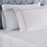 100% Cotton Bed Sheet Set Two-Line Embroidered Deep Pocket Spring Blooms - Sheet Set by Superior Brand