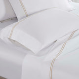 100% Cotton Bed Sheet Set Two-Line Embroidered Deep Pocket Spring Blooms - Sheet Set by Superior Brand