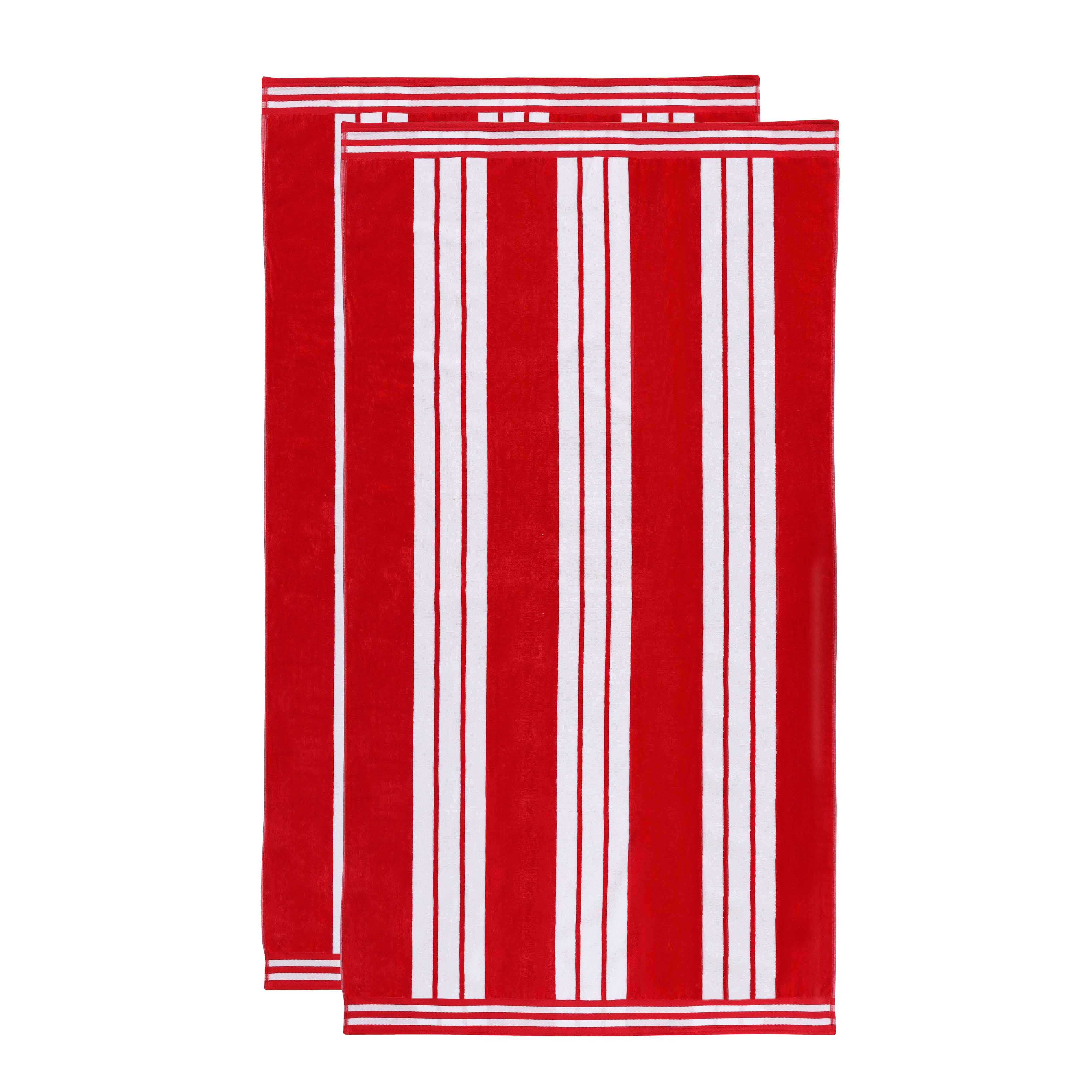 Striped Oversized Cotton Beach Towel Set of 2, 4, or 6 Piece - Beach Towel by Superior Brand