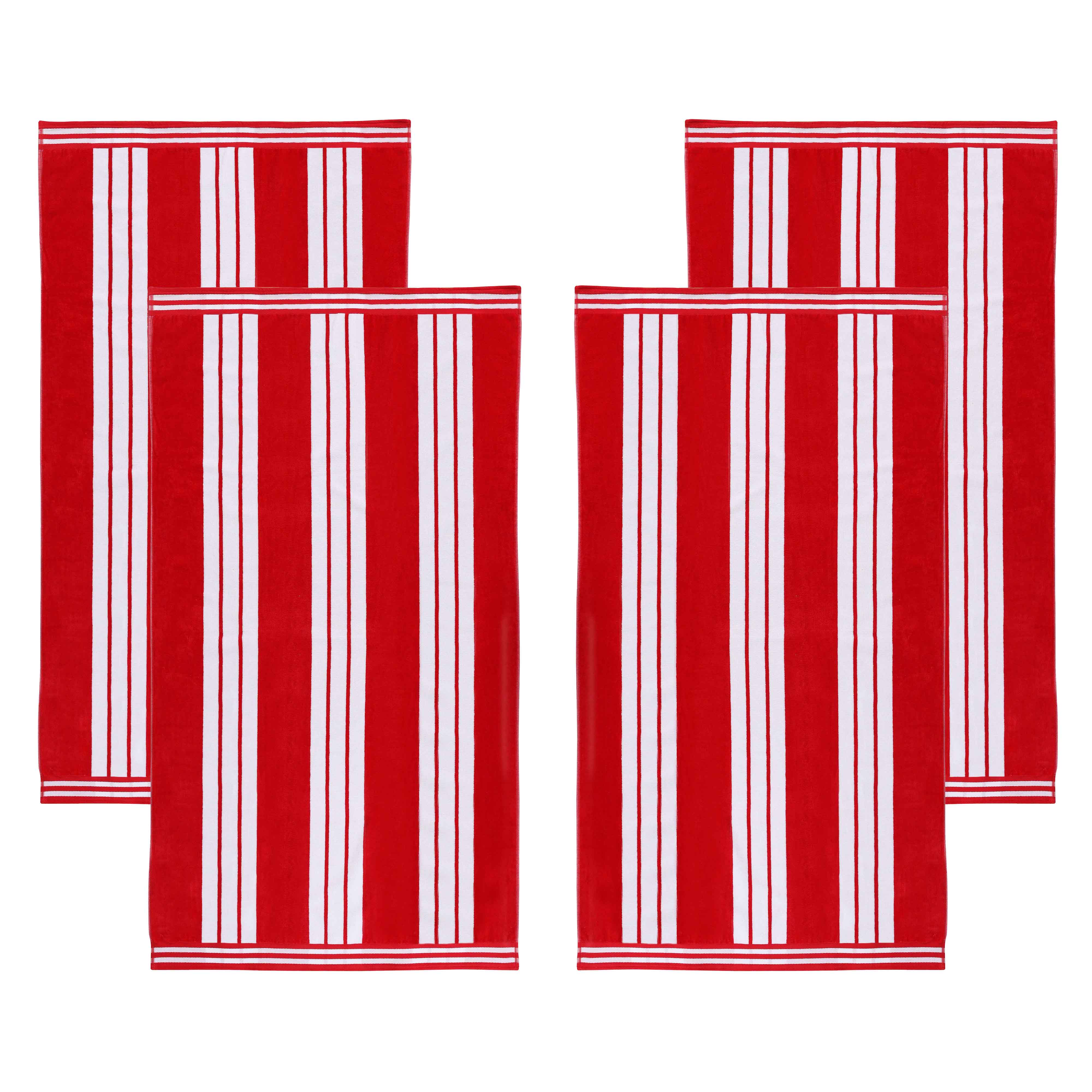 Striped Oversized Cotton Beach Towel Set of 2, 4, or 6 Piece - Beach Towel by Superior Brand
