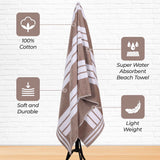 Striped Oversized Cotton Beach Towel Set of 2, 4, or 6 Piece - Beach Towel by Superior Brand
