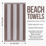 Striped Oversized Cotton Beach Towel Set of 2, 4, or 6 Piece - Beach Towel by Superior Brand