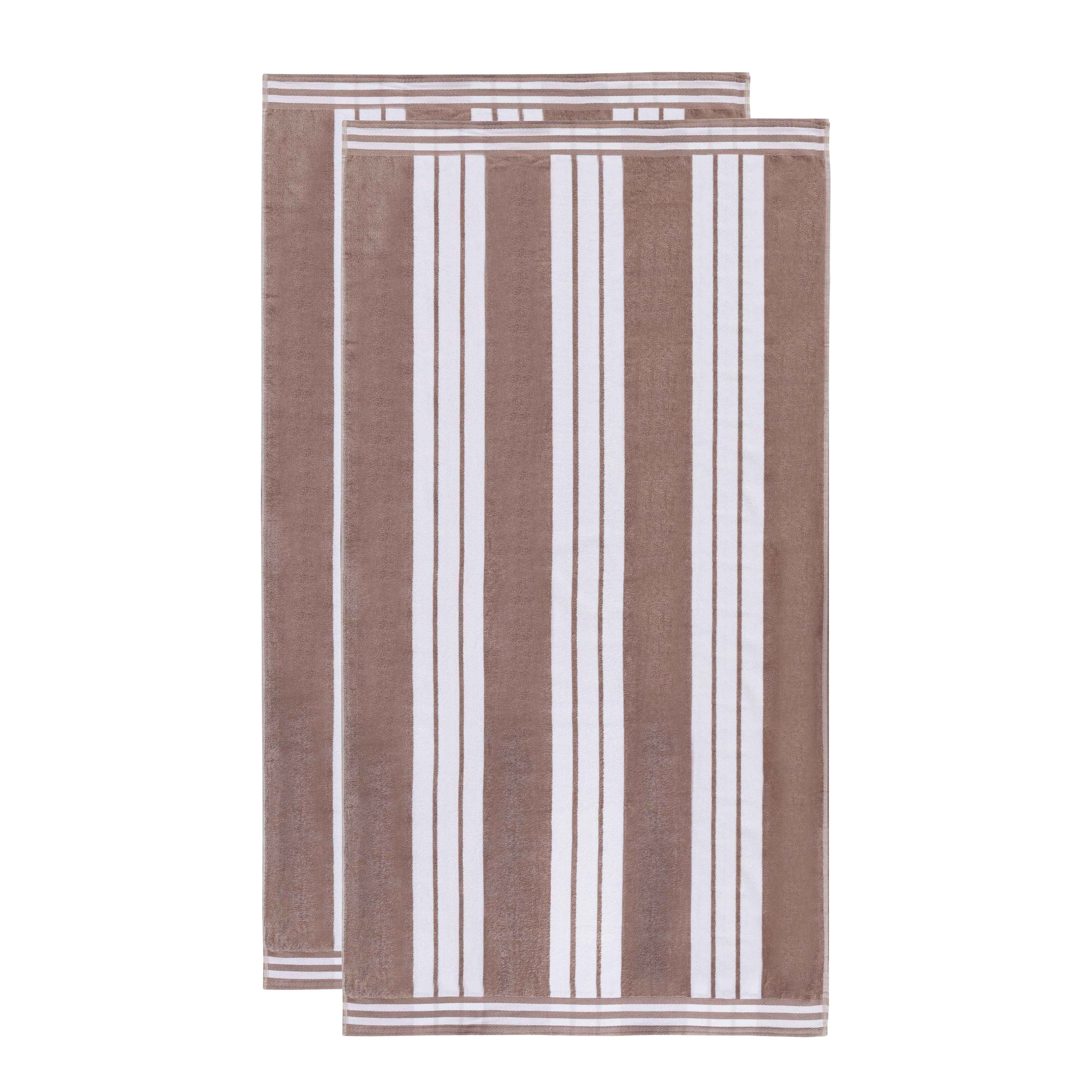 Striped Oversized Cotton Beach Towel Set of 2, 4, or 6 Piece - Beach Towel by Superior Brand