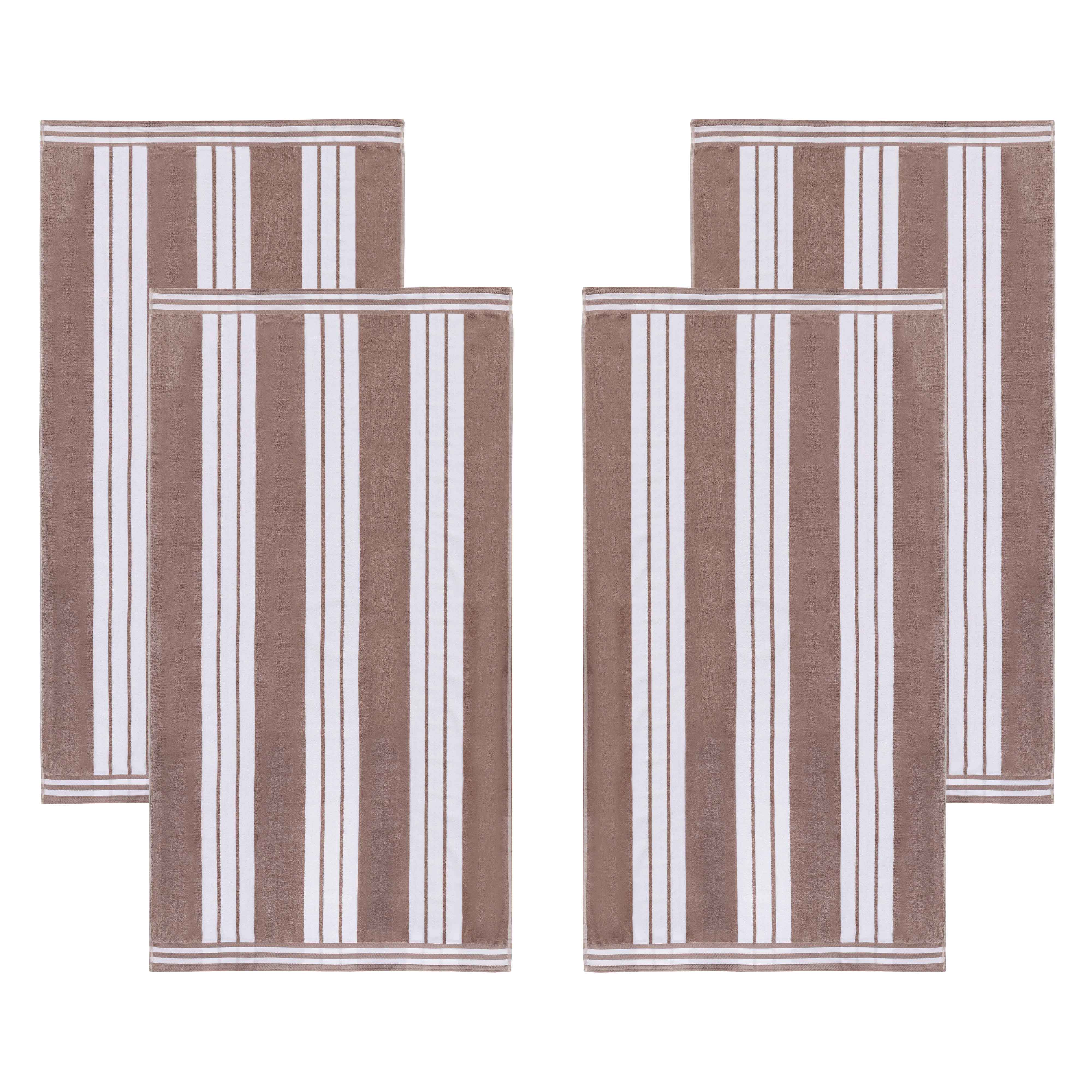 Striped Oversized Cotton Beach Towel Set of 2, 4, or 6 Piece - Beach Towel by Superior Brand
