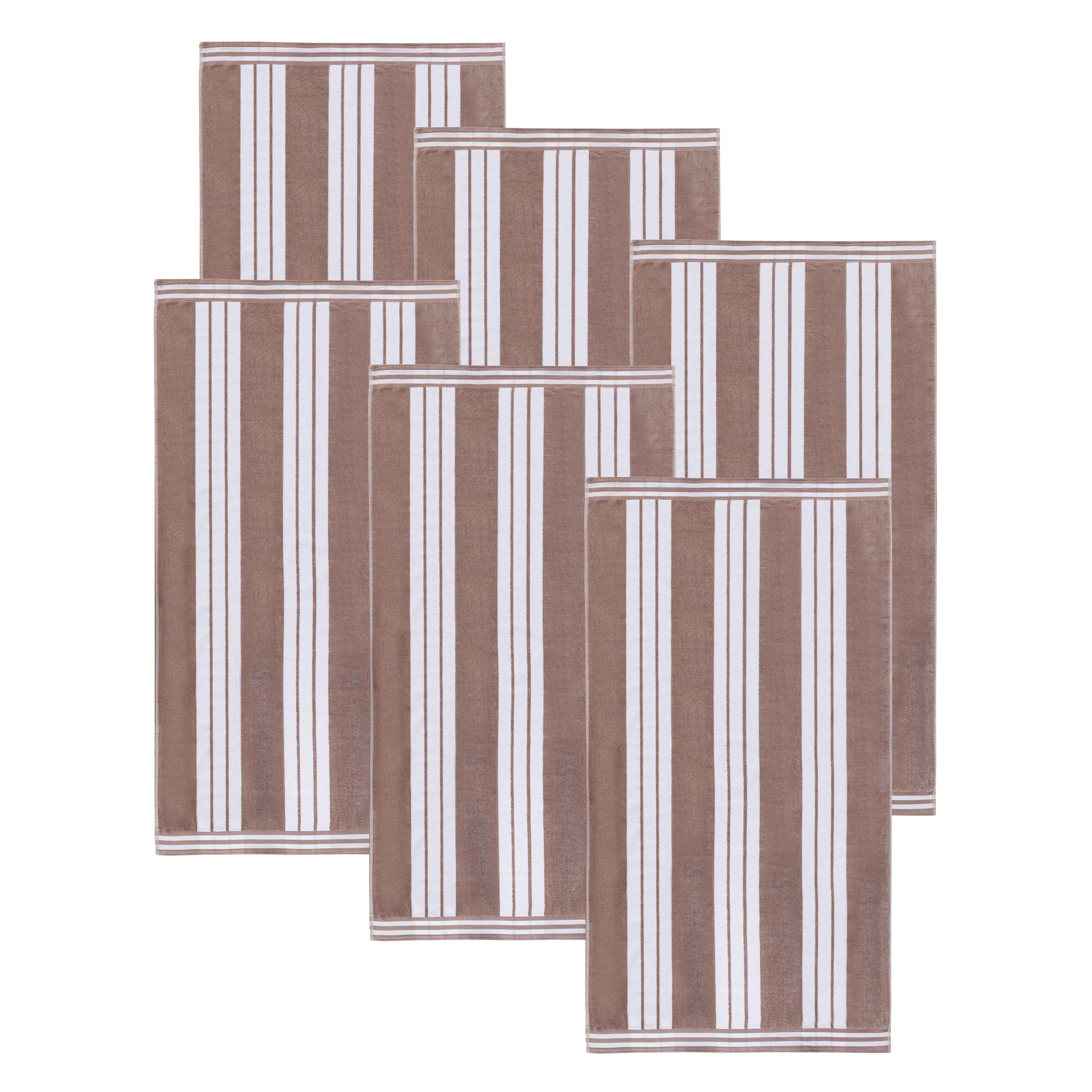 Striped Oversized Cotton Beach Towel Set of 2, 4, or 6 Piece - Beach Towel by Superior Brand