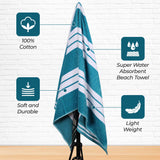 Striped Oversized Cotton Beach Towel Set of 2, 4, or 6 Piece - Beach Towel by Superior Brand
