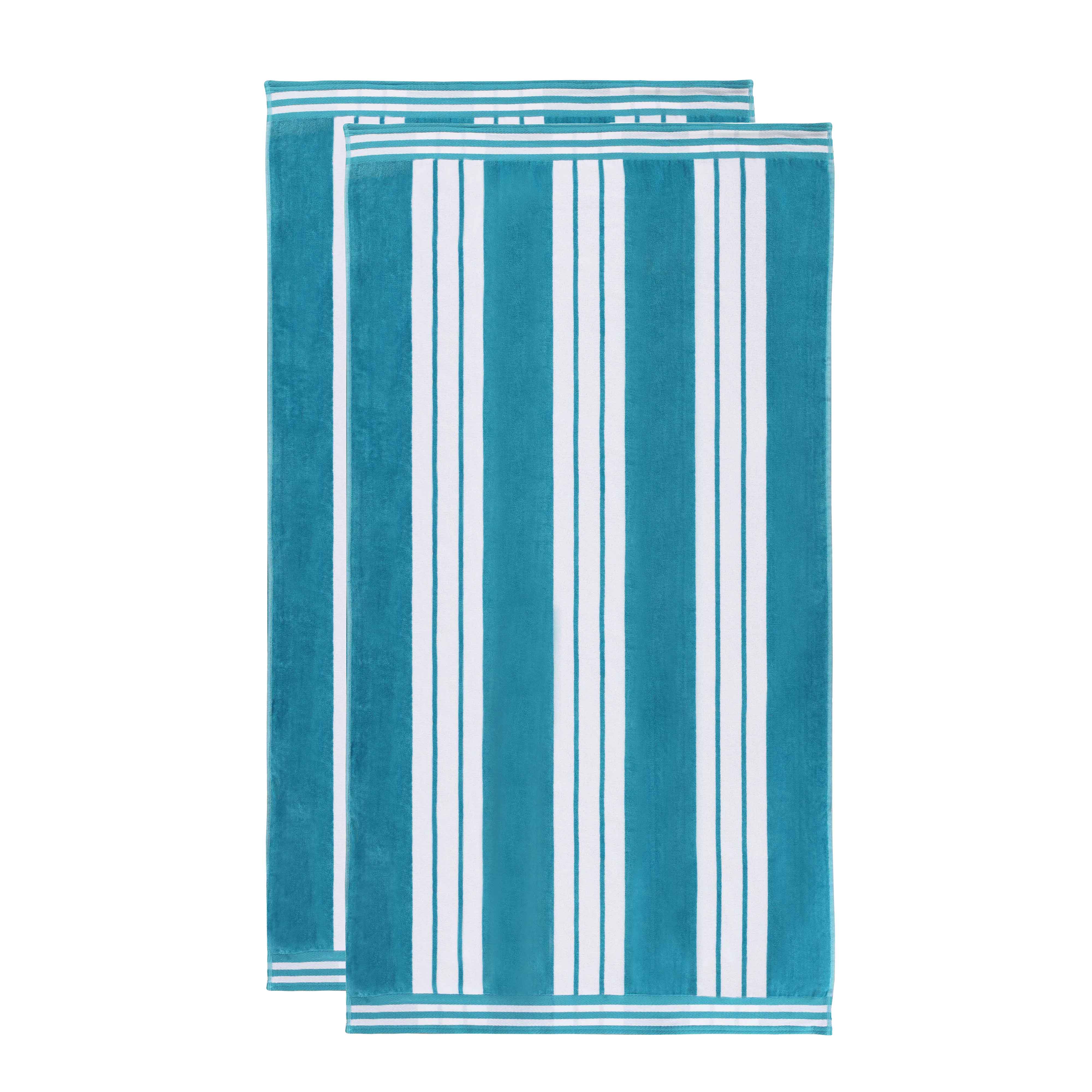 Striped Oversized Cotton Beach Towel Set of 2, 4, or 6 Piece - Beach Towel by Superior Brand