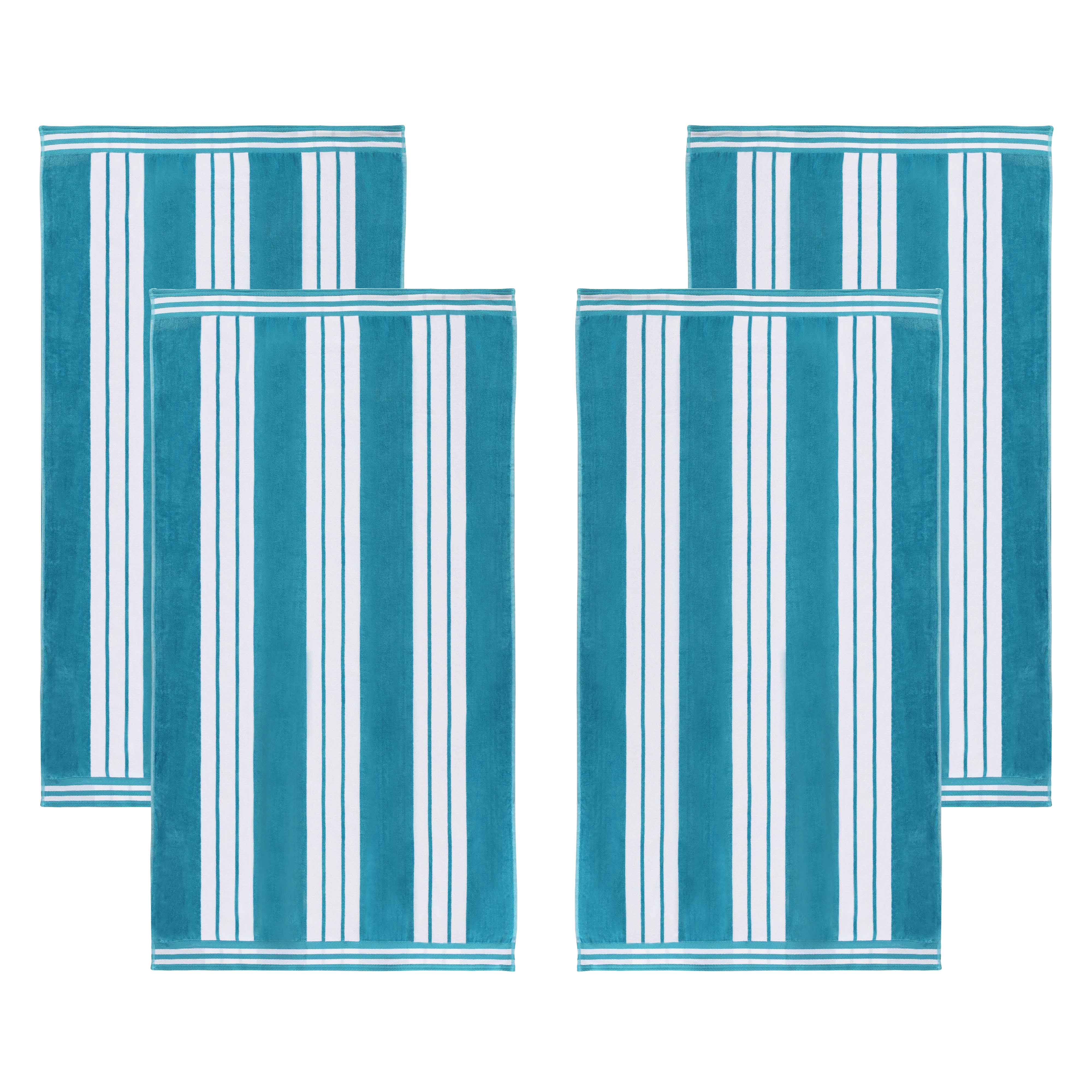 Striped Oversized Cotton Beach Towel Set of 2, 4, or 6 Piece - Beach Towel by Superior Brand