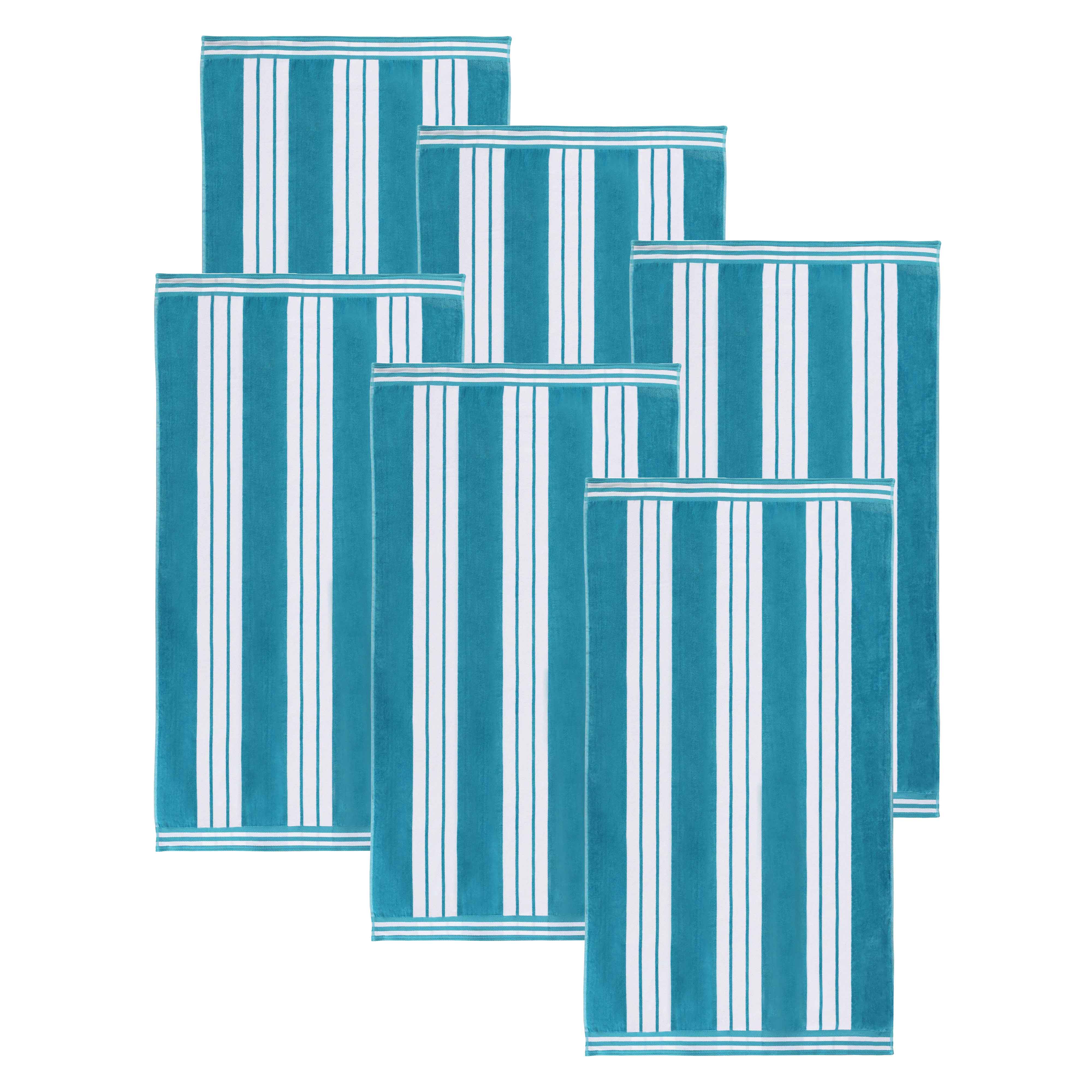 Striped Oversized Cotton Beach Towel Set of 2, 4, or 6 Piece - Beach Towel by Superior Brand