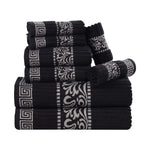 Superior Athens Cotton Greek Key Trim 8 Piece Towel Set - Towel Set by Superior Brand
