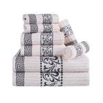 Superior Athens Cotton Greek Key Trim 8 Piece Towel Set - Towel Set by Superior Brand