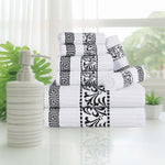 Superior Athens Cotton Greek Key Trim 8 Piece Towel Set - Towel Set by Superior Brand