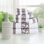 Superior Athens Cotton Greek Key Trim 8 Piece Towel Set - Towel Set by Superior Brand