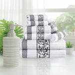 Superior Athens Cotton Greek Key Trim 8 Piece Towel Set - Towel Set by Superior Brand