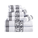 Superior Athens Cotton Greek Key Trim 8 Piece Towel Set - Towel Set by Superior Brand