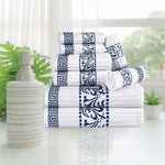 Superior Athens Cotton Greek Key Trim 8 Piece Towel Set - Towel Set by Superior Brand
