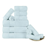 Turkish Cotton Towel Set 12-Piece Aria Plush Solid - Towel Set by Superior Brand
