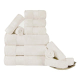 Turkish Cotton Towel Set 12-Piece Aria Plush Solid - Towel Set by Superior Brand