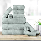 Turkish Cotton Towel Set 12-Piece Aria Plush Solid - Towel Set by Superior Brand