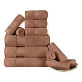 Turkish Cotton Towel Set 12-Piece Aria Plush Solid - Towel Set by Superior Brand
