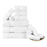Turkish Cotton Towel Set 12-Piece Aria Plush Solid - Towel Set by Superior Brand
