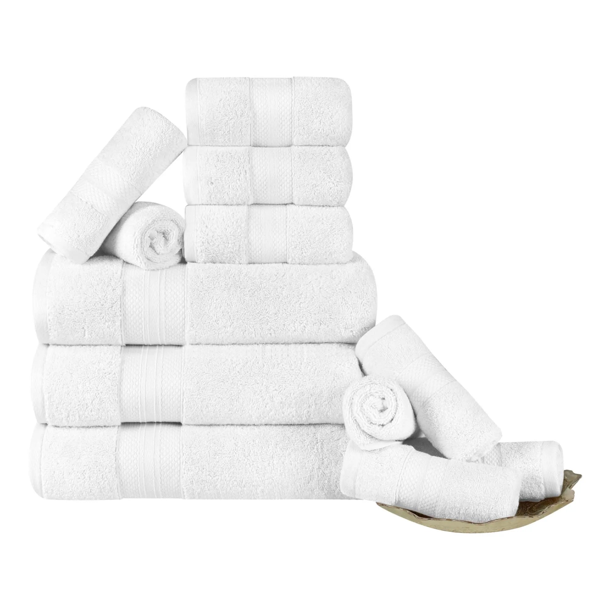Turkish Cotton Towel Set 12-Piece Aria Plush Solid - Towel Set by Superior Brand