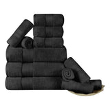 Turkish Cotton Towel Set 12-Piece Aria Plush Solid - Towel Set by Superior Brand