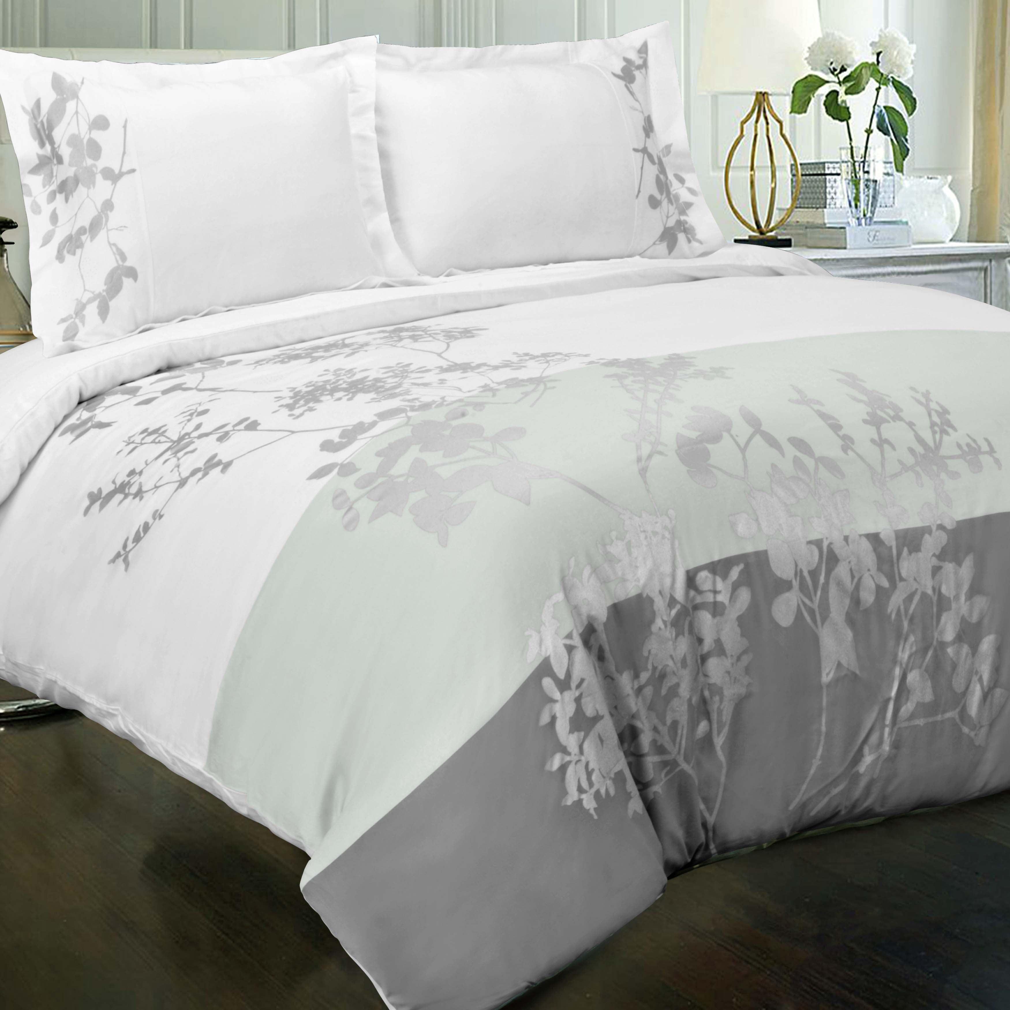 100% Cotton Sydney Floral Damask Duvet Cover Set - Duvet Cover Set by Superior Brand