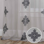 Traditional Embroidered Damask Sheer Grommet Curtain Panel Set - Sheer Curtains by Superior Brand