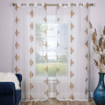 Traditional Embroidered Damask Sheer Grommet Curtain Panel Set - Sheer Curtains by Superior Brand