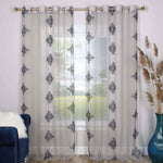 Traditional Embroidered Damask Sheer Grommet Curtain Panel Set - Sheer Curtains by Superior Brand