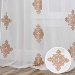 Traditional Embroidered Damask Sheer Grommet Curtain Panel Set - Sheer Curtains by Superior Brand