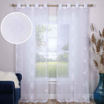 Traditional Embroidered Damask Sheer Grommet Curtain Panel Set - Sheer Curtains by Superior Brand