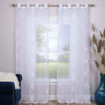 Traditional Embroidered Damask Sheer Grommet Curtain Panel Set - Sheer Curtains by Superior Brand
