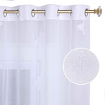 Traditional Embroidered Damask Sheer Grommet Curtain Panel Set - Sheer Curtains by Superior Brand