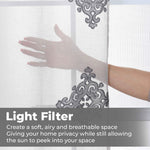 Traditional Embroidered Damask Sheer Grommet Curtain Panel Set - Sheer Curtains by Superior Brand