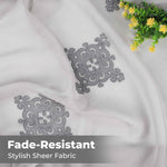 Traditional Embroidered Damask Sheer Grommet Curtain Panel Set - Sheer Curtains by Superior Brand