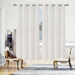 Traditional Embroidered Scroll Sheer Grommet Curtain Panel Set - Sheer Curtains by Superior Brand