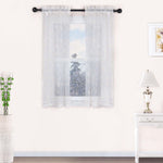 Traditional Embroidered Scroll Sheer Grommet Curtain Panel Set - Sheer Curtains by Superior Brand